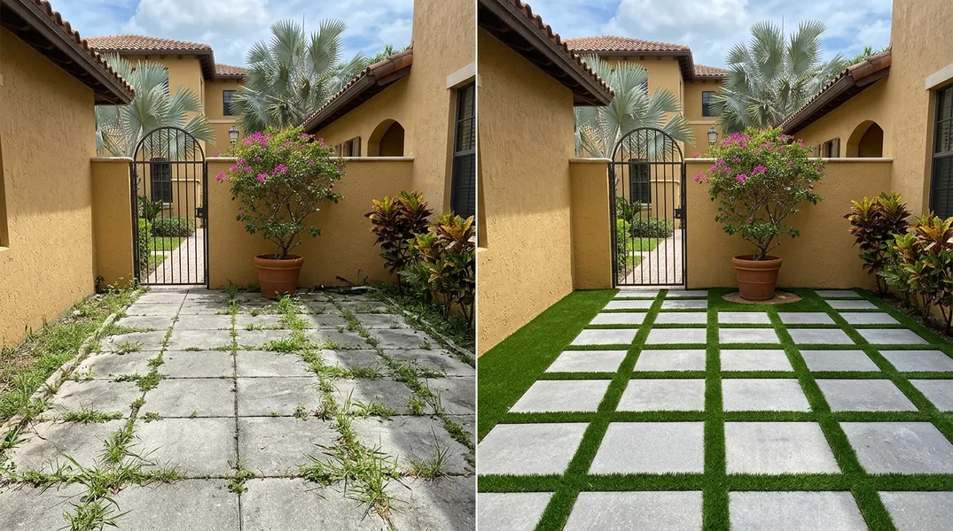 Result artificial grass installation in Miami - Miami Turf Installation
