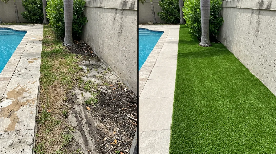 Result artificial grass installation in Miami - Miami Turf Installation