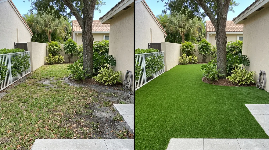 Result artificial grass installation in Miami - Miami Turf Installation